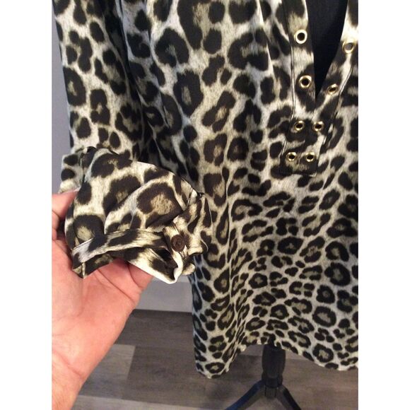 Michael Kors Michael Animal print Medium M Tunic Metal Embellishments - Picture 5 of 6